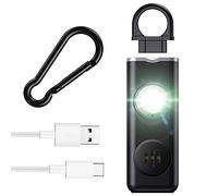 Aoreun Alarma Personal de Emergencia, Alarma Personal autodefensa,130dB Alarma Seguridad Autodefensa con Luz LED Llaveros Llavero de Defensa Personal para Mujeres,Niños,Ancianos,Turno Nocturno-Negro