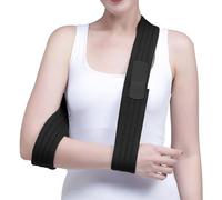 Aoreun Cabestrillo Brazo Ajustable, 160cm Cabestrillo Hombro Inmovilizador Ligero y Cómodo banda elástica de soporte para el cuello Correa De Soporte De Brazo Ajustable para fracturas y lesiones-Negro
