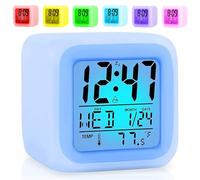 Aoreun Despertador Digital, 7 Colores de Color LED Reloj Despertador de Noche con repetición, Cubo Brillante, Reloj Digital Sobremesa Regalo de cumpleaños para niñas, niños, Mujeres, Adultos