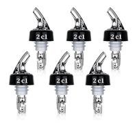 Aoreun Dosificador Auto Pour Boquillas, 6 Piezas 2cl boquilla de medición rápida transparente botella vertedores para Bebidas, Cócteles, Aceite, Vino Whisky, Aguardiente