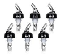 Aoreun Dosificador Auto Pour Boquillas, 6 Piezas 6 oquilla de medición rápida, Transparente Botella vertedores Dosificador Automático para Cócteles, Aceite, Vino Whisky, Aguardiente