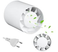 Aoreun Extractor De Aire 100mm, Ventilador de Tubo Extractor de Baño Ventilador en Linea Extraccion Humos 130m³/h 34dB Silencioso Conducto para Baño Cocina Invernadero Tienda Garaje