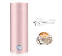Aoreun Hervidor Agua Electrico, 400 ml Hervidor Eléctrico Portátil, Mini Termo 3 en 1, Mini Taza de Agua Eléctrica con Apagado Automático, Calentador portátil para Hacer Té, Café, Leche (Rosa)