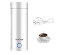 Aoreun Hervidor Agua Electrico, 400 ml Hervidor Eléctrico Portátil, Mini Termo 3 en 1, Mini Taza de Agua Eléctrica con Apagado Automático, Calentador portátil para Hacer Té, Café, Leche (Blanco)