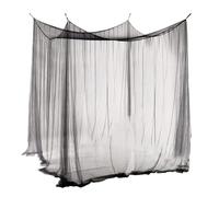 Aoreun Mosquitera para Cama, Tienda de campaña - Mosquitera de Cuatro Puertas 210 x 240 x 190 cm, Mosquitera Cuadrada Negra de poliéster,Mosquitera Interior y Exterior para Camas Individuales y Dobles