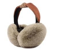 Aoreun Orejeras, orejeras frio, Plegable Tamaño Ajustable orejeras, Suave y confortable Earmuff de invierno resistentes al viento y cálidas, Earmuff Hombres Mujeres, para Deportes Exterior (Caqui 2)