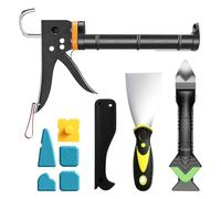 Aoreun Pistola de Calafateo, Pistola de Silicona Profesional, Juego de Prensa de Cartuchos para Baño, Cocina, Piso, Ventana, Fregadero Juntas