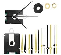 Aoreun Reloj de pared por radio, movimiento de 24 mm DCF con 4 manecillas, mecanismo radiocontrolado por radio para reloj de pared silencioso, mecanismo de radio negro para repuesto DIY