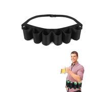 AORHOFJ 1 Pieza Cinturón de Cerveza, Funda para 6 Botellas de Cerveza o Latas, Cinturón Portátil, Cinturón Ajustable Porta Cerveza Vino para Camping, Festivales,Fiesta de Mardi Gras para Hombres