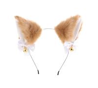 AORHOFJ 1 Piezas Orejas De Gato,Diademas De Halloween, Diadema Hecha A Mano De Piel Sintética Con Orejas De Lobo De Zorro Para Halloween, Navidad, Cosplay, Fiesta, Accesorios De Disfraz