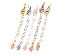 AORHOFJ 5pcs Extensiones de Collar de Plata de Ley con Cierres de Pinza de Langosta para Hacer Joyas ，cadena extension collar