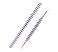 AORHOFJ Extractor de Espinillas y Puntos Negros Profesional de Acero Inoxidable con Aguja y Cuchara 2 en 1 Herramienta de Cuidado Facial para Quitar Comedones y Granos Pinza para Eliminar Espinillas