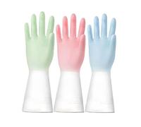 AORHOFJ Guantes de limpieza hogar, guantes cocina, guantes domésticos reutilizables con forro, guantes de látex impermeables y antideslizantes, (3 pares M)