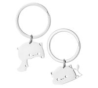 AORHOFJ Juego de 2 llaveros de Gato, Llavero de compañero de Peluche, Llavero con Colgante de Rompecabezas, Regalo de Pareja, Llavero de ángel de la Guarda de la Amistad,llaveros Pareja