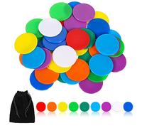 Aoriher 40 Fichas Pequeñas de Conteo Fichas de Bingo de Contar Contadores de Colores Multicolores Recurso de Aprendizaje Marcadores de Plástico con Bolsa de Almacenaje (Multicolor)