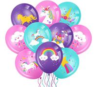 Aoriher 45 Globos de Unicornio para Cumpleaños Globo Arcoíris Pastel para Kit de Arco Globos de Helio de Guirnaldas de Columnas para Niña Baby Shower Suministros de Fiesta, 12 Pulgadas