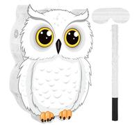 Aoriher Piñata de Búho con Confeti Venda de Ojos Palo de Piñata Set de Piñata de Búho Nival Blanco 3D para Suministros de Decoración de Fiesta de Bosque Mago Animal Búho Shower Juego Cumpleaños