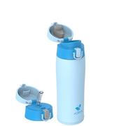 AORIN Botella Agua Acero Inoxidable 18/8 con 2 Tapas, 500ml Botella Agua Niños, Botella Térmica Anti-Fugas, Botella Gimnasio, Termo sin BPA para Deportes, Exterior, Viajes y Escuela