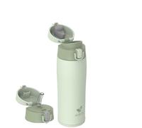 AORIN Botella Agua Acero Inoxidable 18/8 con 2 Tapas, 500ml Botella Agua Niños, Botella Térmica Anti-Fugas, Botella Gimnasio, Termo sin BPA para Deportes, Exterior, Viajes y Escuela