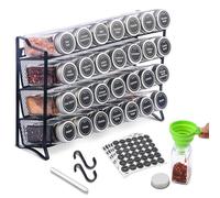 Aoriyar Estantería para especias de 4 pisos, de pie y pared, 28 vacíos, organizador de especias con estructura y 432 etiquetas para especias, sin taladrar, para cocinas, armarios, despensas