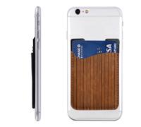 AoRom Tarjetero de teléfono impreso con patrón de madera marrón, tarjetero de cuero, adhesivo en el bolsillo para tarjetas de crédito para teléfonos inteligentes, blanco, 91701, blanco, talla única
