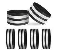 AOROPS Cintas Reflectantes Dobles, 6 Unidades de Bandas Reflectantes Reflectante de Seguridad, Bandas reflectoras Negras para Correr al Aire Libre