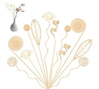 AOROPS Palos Difusores de Madera de Ratán, 18 Piezas de Difusor de Fragancia de Ratán y Palos de Ratán de Reemplazo de Flores, 6 Formas de Palos de Ratán para la Fragancia de la Habitación