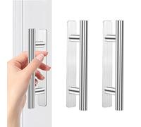 AOROPS Tiradores Puertas Correderas Autoadhesivo, 2 Piezas Tiradores Armarios Tiradores Cajones, Tiradore Cocina Muebles De Cocina para Muebles Tirador Puerta Corredera Plateados