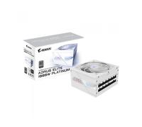 GIGABYTE AORUS Elite P1000W Ice Fuente de Alimentación - PCIe 5.0, 80 Plus Platinum, Diseño Completamente Modular, Ventilador de 120 mm, Compatible con ATX 3.0, Enchufe UE