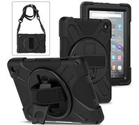 Aosailjet Funda Amazon Fire 7 2022 (7" 12ª Gen), Híbrido Tres Capas Funda Carcasa Protector con Correa de Bandolera/Correa de Mano, 360 Rotación Kickstand para Amazon Fire 7 2022 (7" 12ª Gen)