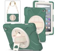 Aosailjet Funda Amazon Fire 7 2022 (7" 12ª Gen), Híbrido Tres Capas Funda Carcasa Protector con Correa de Bandolera/Correa de Mano, 360 Rotación Kickstand para Amazon Fire 7 2022 (7" 12ª Gen)