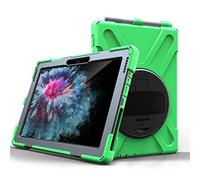 Aosailjet Funda Microsoft Surface Go 3 10.5" 2021, Híbrido Tres Capas Funda Carcasa Protector con Correa de Mano y Portalápiz, 360 Rotación Kickstand para Microsoft Surface Go 3 10.5" 2021 (Verde)