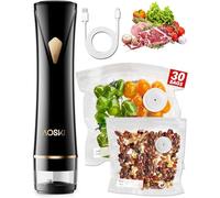 AOSKI - Sellador al aspiradora compacto para alimentos: potente máquina selladora al aspiradora compacta con 30 bolsas de sellado al aspiradora, máquina de sellado de almacenamiento de alimentos