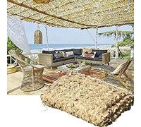 Aosong Red de Camuflaje Militar, Red de Camuflaje Beige, Utilizada para Cazar Acampar Pérgola Terraza Cubierta de Automóvil Sombrilla Red de Sombra Liviana y Duradera(Size:4X4M/13X13FT)