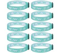 Aospkle Paquete de 10 pulseras cristianas WWJD para mujeres y hombres, pulseras de regalos cristianos, pulseras WWJD - Pulsera ¿Qué haría Jesús?, Fibra de poliéster, No es una piedra preciosa