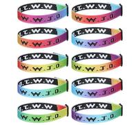 Aospkle Paquete de 10 pulseras cristianas WWJD para mujeres y hombres, pulseras de regalos cristianos, pulseras WWJD - Pulsera ¿Qué haría Jesús?, Fibra de poliéster, No es una piedra preciosa