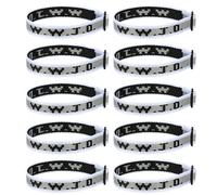 Aospkle Paquete de 10 pulseras cristianas WWJD para mujeres y hombres, pulseras de regalos cristianos, pulseras WWJD - Pulsera ¿Qué haría Jesús?, Fibra de poliéster, No es una piedra preciosa