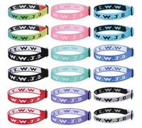 Aospkle Paquete de 18 pulseras cristianas WWJD para mujeres y hombres, pulseras de regalo de Jesús a granel, pulseras WWJD - Pulsera ¿Qué haría Jesús?, Fibra de poliéster, No es una piedra preciosa