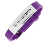 Aospkle Pulsera de alerta médica para mujeres y hombres, pulsera de alerta médica ajustable de silicona para diabéticos, diluyente de sangre para epilepsia, type 1 diabetes, Silicona, No es una piedra