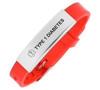 Aospkle Pulsera de alerta médica para mujeres y hombres, pulsera de alerta médica ajustable de silicona para diabéticos, diluyente de sangre para epilepsia, type 1 diabetes, Silicona, No es una piedra