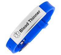 Aospkle Pulsera de alerta médica para mujeres y hombres, pulsera de alerta médica ajustable de silicona para diabéticos, diluyente de sangre para epilepsia, type 1 diabetes, Silicona, No es una piedra
