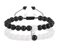 Aospkle Pulseras a juego para parejas, pulseras elásticas ajustables con cuentas trenzadas, regalos de joyería, Adjustable, cuentas, No es una piedra preciosa