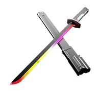 Aosrioylt Espada con Efecto De Chispa, LED Cyberpunk Niebla/Humo, Hoja Chispa Sensor Sonido Y Niebla, Iluminada for Rave, Cosplay Exhibición, Funda Expulsión Automática, Recargable Tipo C(Gray,17IN)