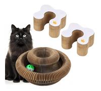 Aosrioylt Kitty Spin Cat, Rascador Interactivo for Gatos, Feline Kingdom con Bola Y Campana, Juego De Gato Cartón, Un Diseño Reversible Duradero, Adecuado Todos Los Tamaños(2sets)