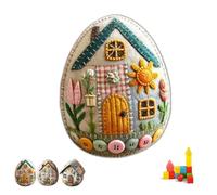 Aosrioylt Patchwork Felt Egg House DIY Kit,Handmade Embroidered Felt Easter Eggs Kit Easter Eggs Craft Decor with Material for Beginners Kids Adults Chick Eggs Ornaments Home(A(1PC))