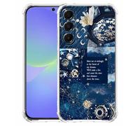 AOSSXIN Funda vintage con diseño de collage celestial de sol, luna y estrella para Samsung Galaxy A36, patrón estético de constelación espacial, cubierta de TPU suave a la moda, A36