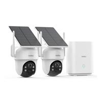 aosu 2K Camara de Vigilancia Solar Exterior, 2 Cámaras con aosuBase Kit, 360° PTZ, Sin Suscripción, 32 GB Local, Seguimiento Automático Audio Bidireccional Visión Nocturna Color WiFi 5G y 2.4G