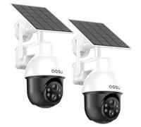 aosu 3K 5MP Cámara Vigilancia Exterior Solar, WiFi Cámara de Seguridad Inalámbrico con Batería, 360° PTZ Panorámica, Seguimiento Automático, Alertas de Movimiento, Audio Bidireccional, 2pz
