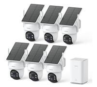 aosu 3K Cámara de Vigilancia WiFi Exterior Solar, Kit 6 Cámaras con aosuBase 2.0, Sin Suscripción, hasta 1 TB (32 GB Local), 360° PTZ Seguimiento Auto AI Detección Persona/Vehículo, WiFi 5G/2.4GHz