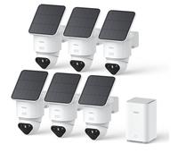 aosu 4K T2 Ultra Camera Monitoreo WiFi Exterior Inalámbrico Solar 6-CAM Kit & AosuBase, Detección IA 360° Panorama Seguimiento Auto Persona, 2.4/5Ghz WiFi32GB Local & 1TB Extensible